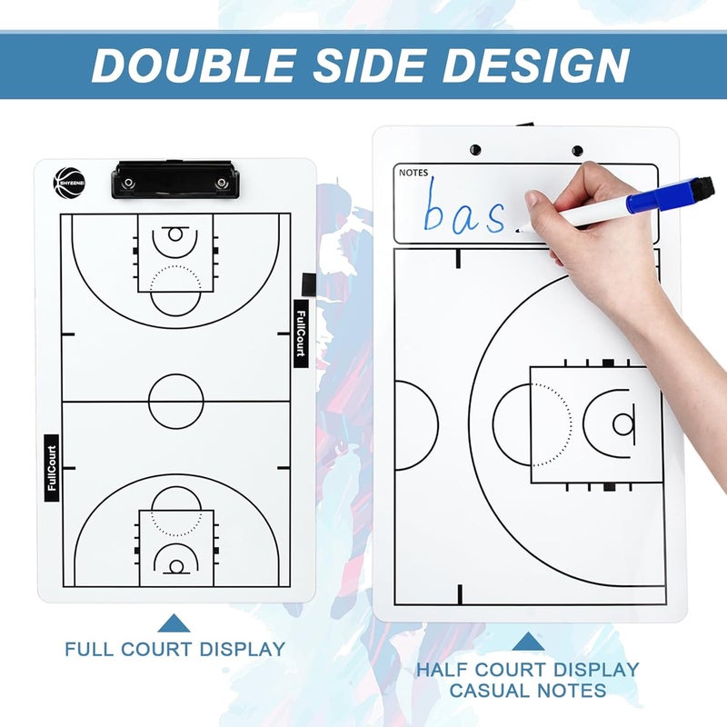 ShYeenei Basketball Coaching Board, 2026 Version Double-Sided Basketball Clipboard for Coaches, Dry Erase White Board for Coaches, Solid Coaching Marker Boards, Portable and Efficient - Image 3